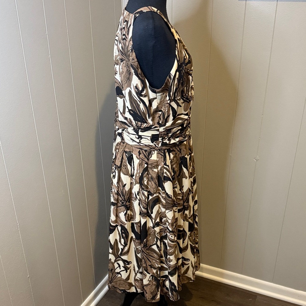 B14 Evan Picone Women's 10 Midi Tank Dress in Black Brown and Cream - Picture 3 of 4